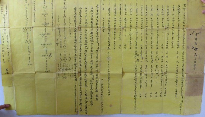 1980 copy by Li Peisen of Thanking the Earth memorial with genealogy by his father Li Tang, c1930