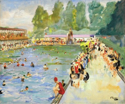 painting of pool