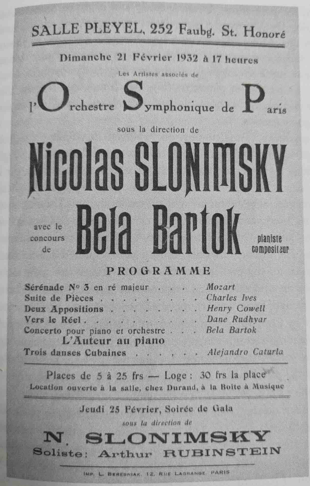 Slonimsky Bartok 1932